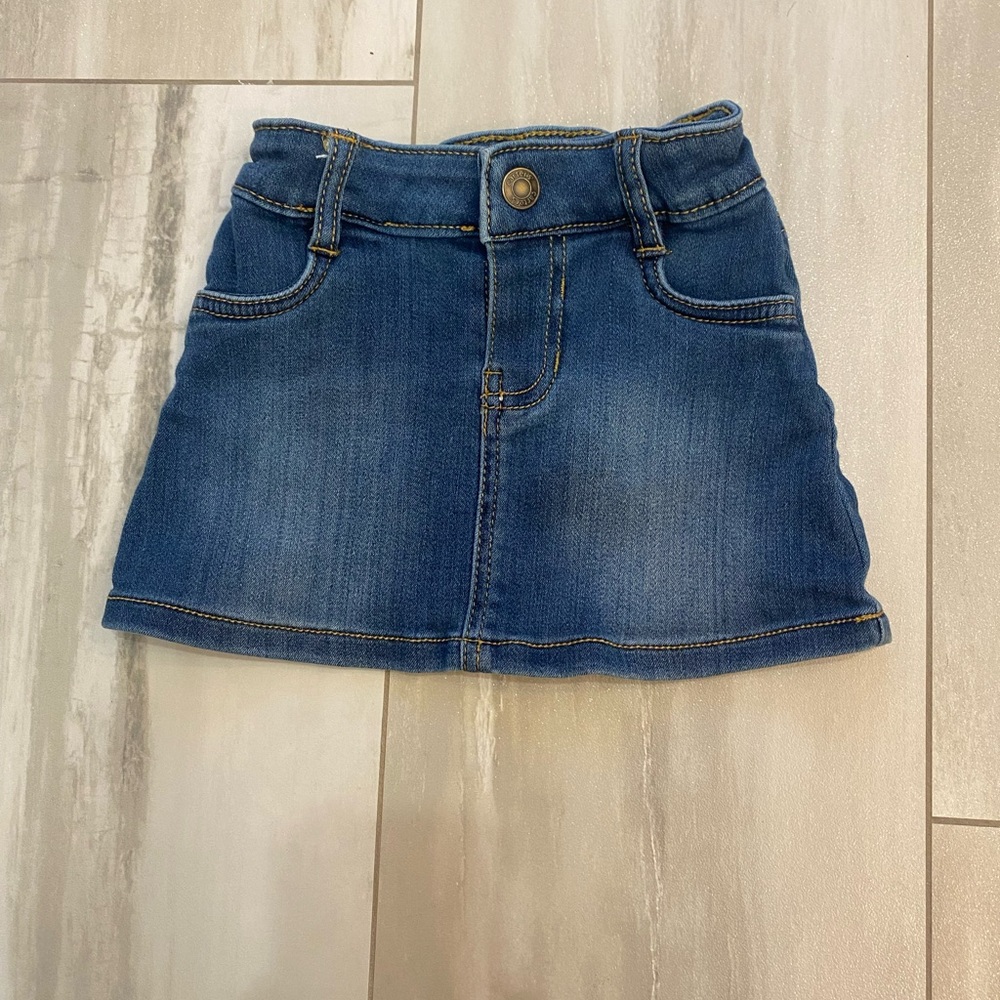 Carter’s Blue Jean Denim Stretch Classic Western Skirt with Pockets, girls 2